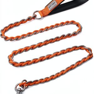 S-ETOVUS Chain Dog Leash Heavy Duty Metal Swivel Clasp-0