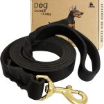 LWBMG Leather Dog Leash Braided Heavy Duty Training Leash-0
