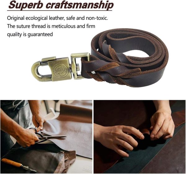 LWBMG Leather Dog Leash Heavy Duty Training Large Dogs-1