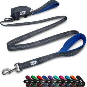 Black Rhino Heavy Duty Dog Leash Reflective Double Handle-0