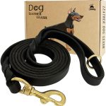 LWBMG Leather Dog Training Leash Real Italian Copper Hook-0