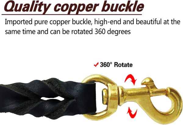 LWBMG Leather Dog Leash Real Leather Training Leash All-3
