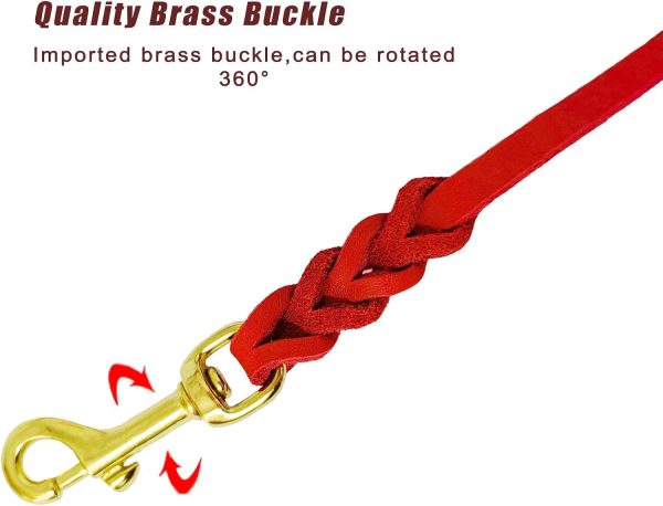 Leather Dog Leash LWBMG Training Leash for Small Medium Dogs-1