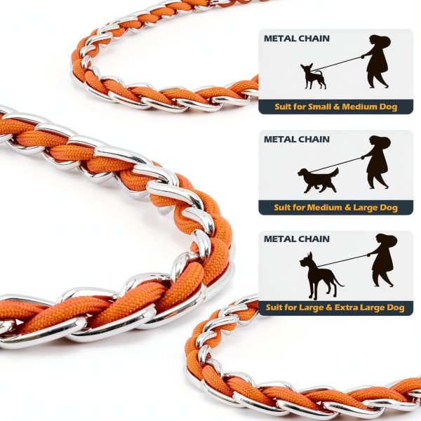 S-ETOVUS Chain Dog Leash Heavy Duty Metal Swivel Clasp-7