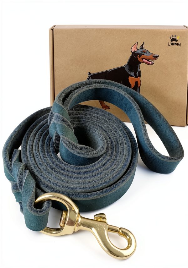 LWBMG Leather Dog Leash Real Italian Leather Training Leash-0
