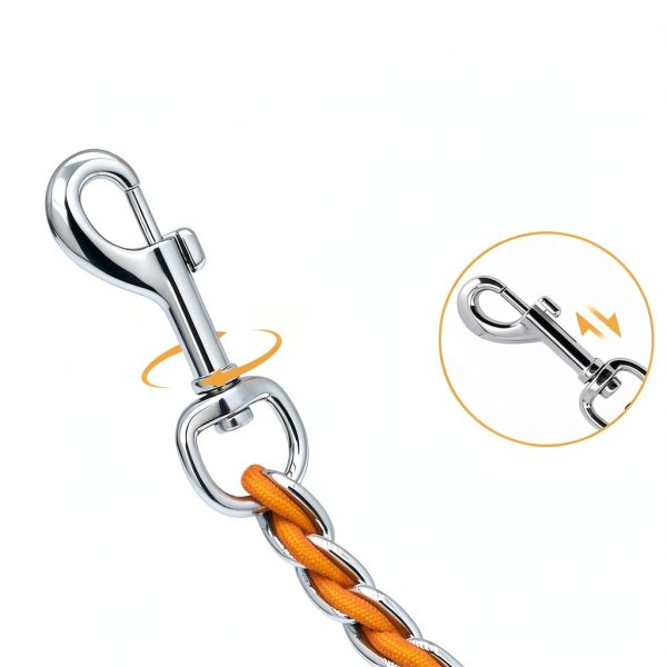 S-ETOVUS Chain Dog Leash Heavy Duty Metal Swivel Clasp-2