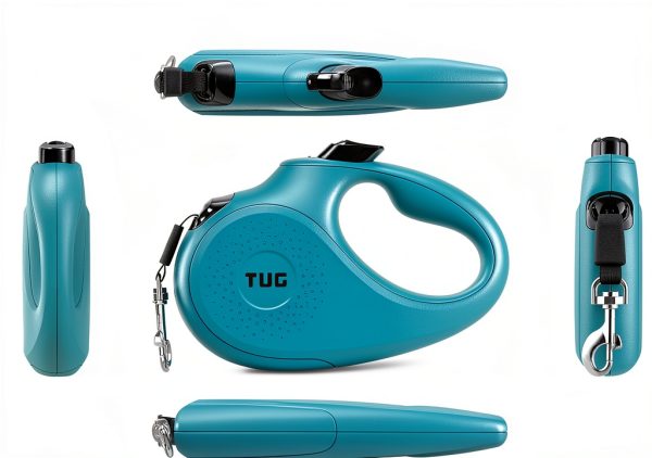 Dog Retractable Leash Tug 16ft T006SA Black Yellow-1