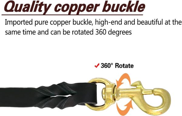LWBMG Leather Dog Leash Handwoven Training Leash for Dogs-4
