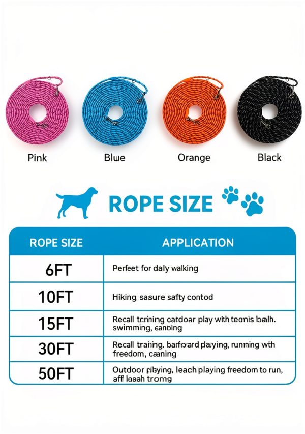 Tairro Dog Training Leash High Strength Nylon Reflective-4