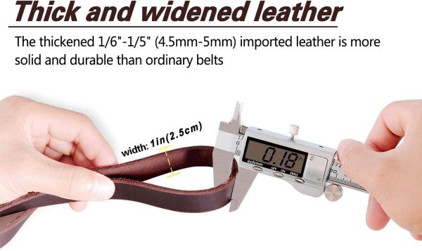 LWBMG Leather Dog Training Leash Real Italian Copper Hook-5