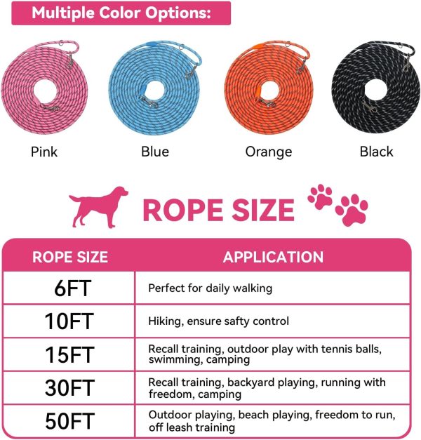 Tairro Dog Training Leash High Strength Nylon Reflective-4