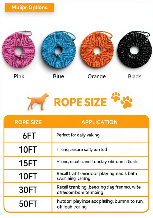 Tairro Dog Training Leash Reflective Nylon Outdoor Pet-4