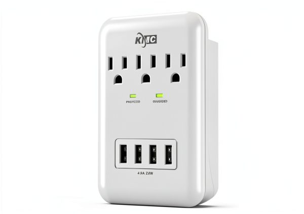 KT-KMC 3-Outlet Surge Protector with 4 USB Ports Wall Mount-5