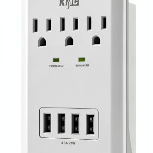 KT-KMC 3-Outlet Surge Protector with 4 USB Ports Wall Mount-0