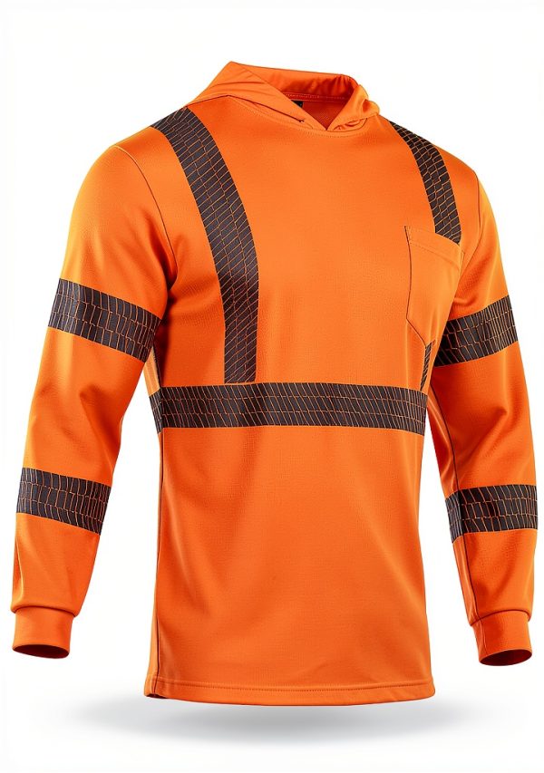 VENDACE Hi-Vis Long Sleeve Safety Shirt Orange 100% Polyester-1