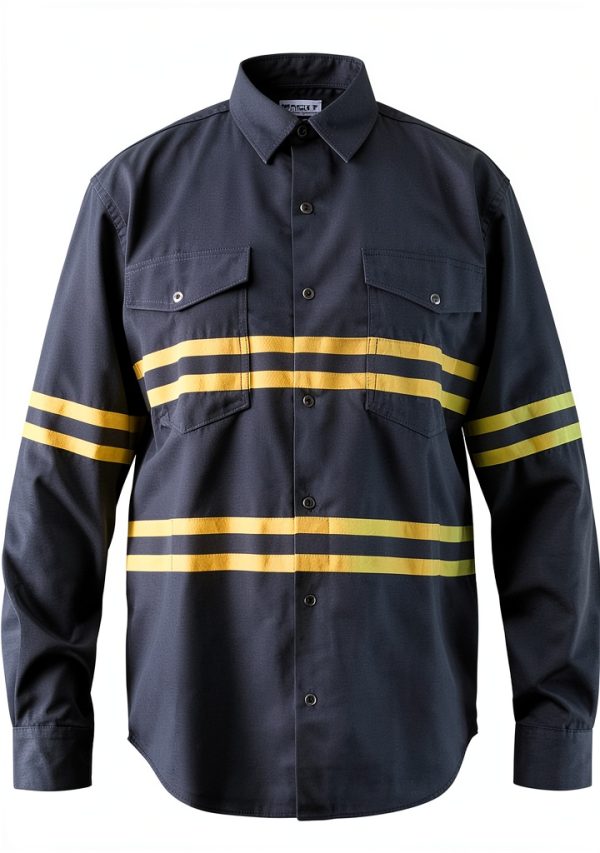 Safety Shirt Just In Trend Long Sleeve Reflective Navy Blue-0