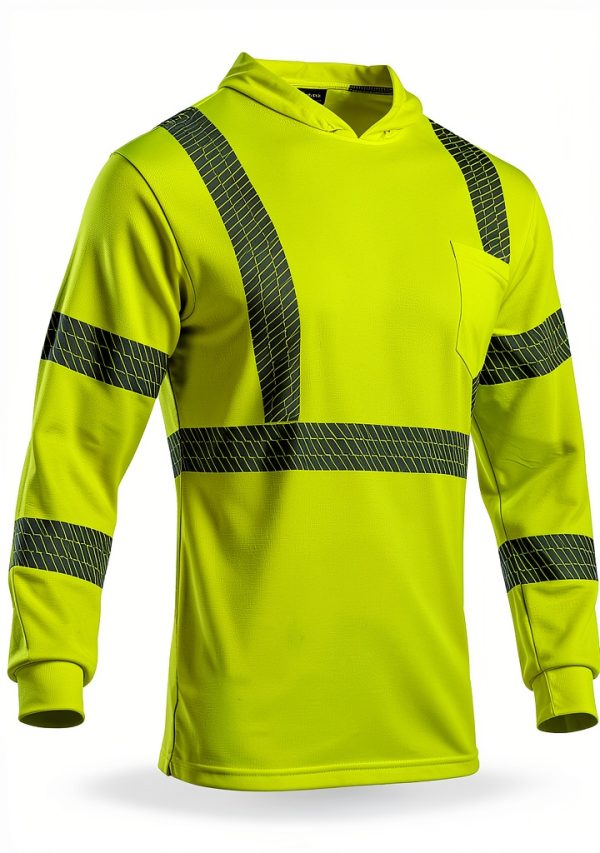 VENDACE Hi Vis Safety Shirt Men High Visibility Yellow Long Sleeve-1