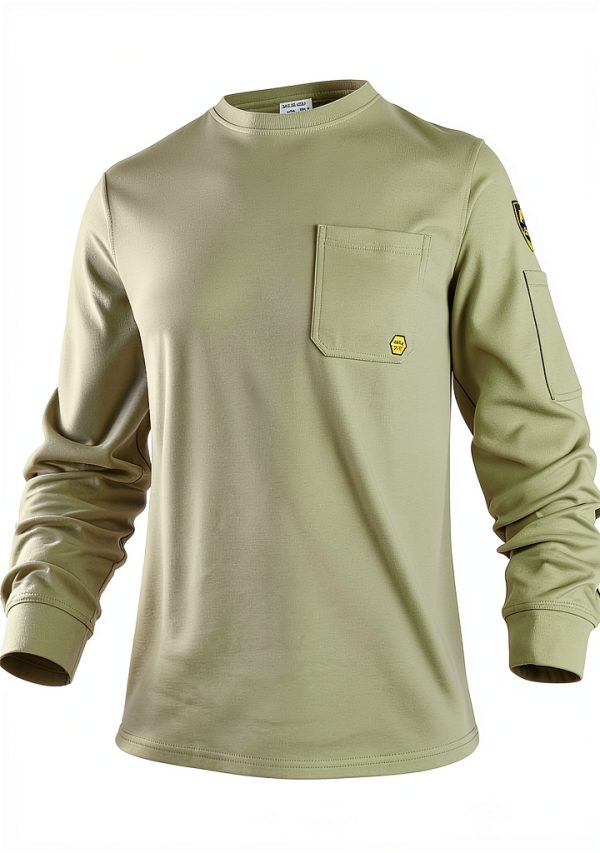 Ptahdus Flame Resistant Work Shirt Men 7.1oz Teal Grey Heather Large-0