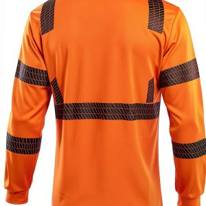 VENDACE Hi-Vis Long Sleeve Safety Shirt Orange 100% Polyester-0
