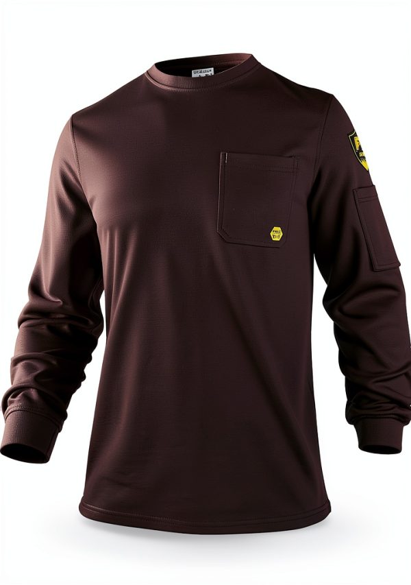 Ptahdus Flame Resistant Shirt for Men 7.1oz Burgundy Loose Fit-0