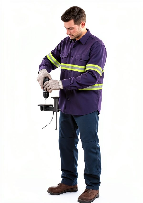 Safety Shirt Just In Trend Long Sleeve Reflective Navy Blue-1