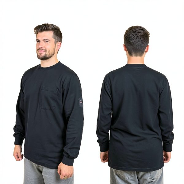 FR Shirts for Men 5.5OZ Welding Shirt Navy XL Flame Resistant-4