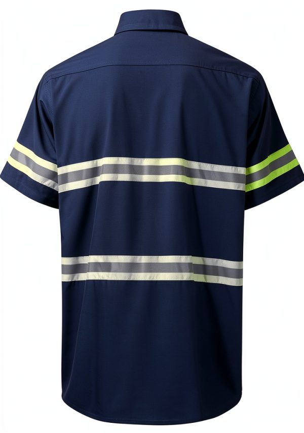 Class 3 Hi Vis Button Up Safety Work Shirts for Men Reflective-5