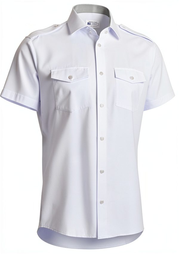 Pilot Uniform Shirt, Stretch Breathable Fabric, with Wing Eyelets-2