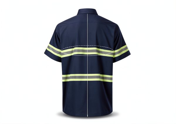 Class 3 Hi Vis Button Up Safety Work Shirts for Men Reflective-1