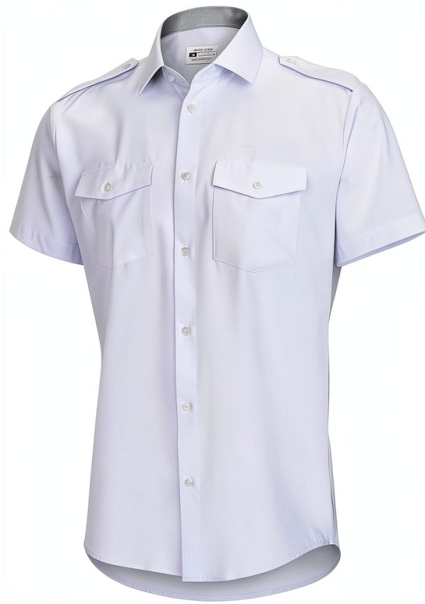 Pilot Uniform Shirt, Stretch Breathable Fabric, with Wing Eyelets-1