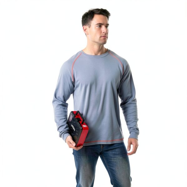SKSAFETY FR Shirt for Men Long Sleeve Welding 6oz High Vis CAT2-1